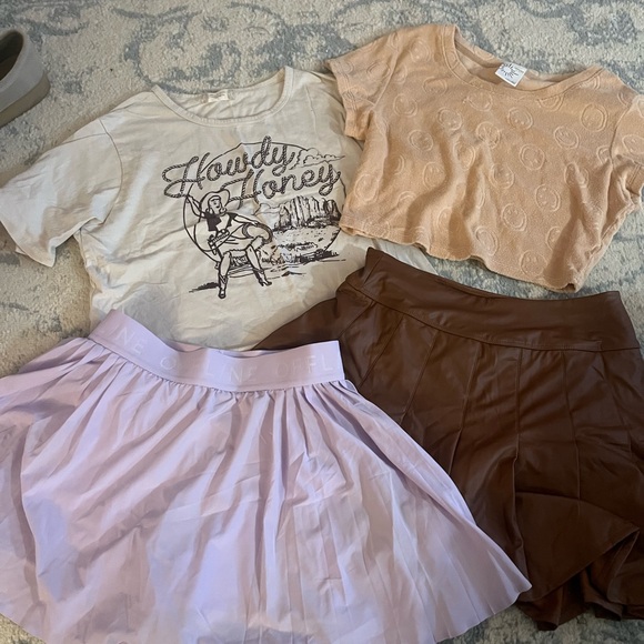 Other - Trendy Graphic Tee and Skirt Set